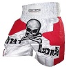 FIGHTERS - Muay Thai Shorts / Skull / Weiss-Rot / Large