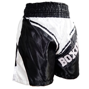 FIGHT-FIT - Pantaloncini da Boxe / Boxing / Nero-Bianco / XS