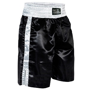 FIGHT-FIT - Short de Boxe Long / Noir-Blanc / Small