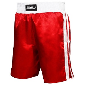 FIGHT-FIT - Pantaloncini da Boxe / Rosso-Bianco / Large