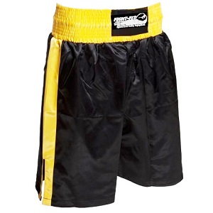 FIGHT-FIT - Boxing Shorts / Black-Yellow / Small