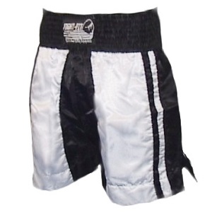 FIGHT-FIT - Pantaloncini da Boxe / Nero-Bianco- / XL