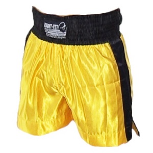 FIGHT-FIT - Boxing Shorts / Yellow-Black / Large