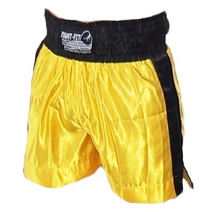 FIGHT-FIT - Short de Boxe / Jaune-Noir / Small