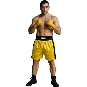FIGHT-FIT - Boxing Shorts / Boxhosen / Gelb-Schwarz / Small