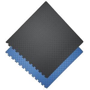 Gym floor mats / 100 x 100 x 2.5 cm / Jigsaw Interlocking MMA Matts / / Black-Blue