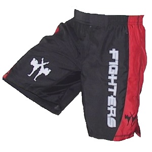 FIGHTERS - Pantaloncini da MMA / Cage / Nero-Rosso / Medium