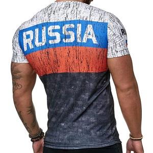 FIGHTERS - T-Shirt / Rusia / Blanco-Rojo-Azul-Negro / Medium