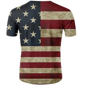 FIGHTERS - T-Shirt / Stati Uniti / Rosso-Bianco-Blu / Large