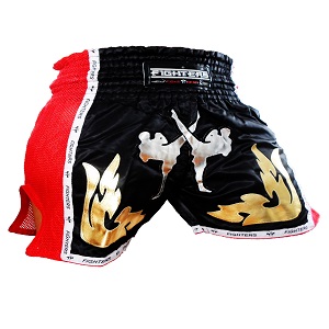 FIGHTERS - Pantalones Muay Thai / Elite Pro Fighters / Negro-Rojo / Small