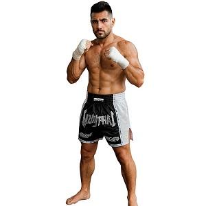 FIGHTERS - Thaibox Shorts / Elite Muay Thai / Schwarz-Weiss / XS