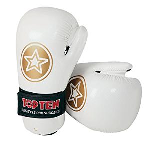 Top Ten - Point Fighting Handschuhe / Weiss-Gold / XL