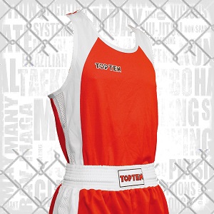 TOP TEN - Men's Boxing Shirt / Red-White / Medium