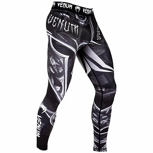 Venum - Pantaloni a compressione / Gladiator 3.0 / Nero-Bianco / Medium