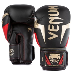 Venum - Boxhandschuhe / Elite / Schwarz-Gold-Rot / 14 Oz